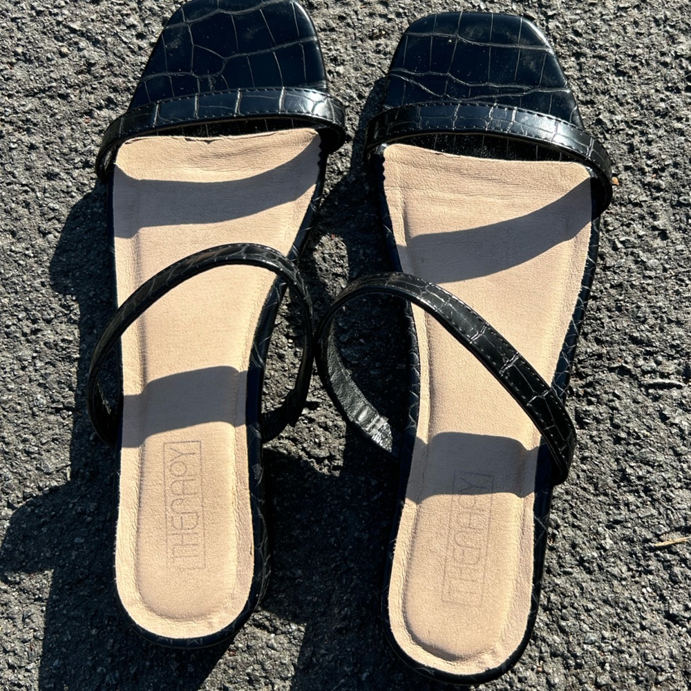 2 Strap Black Sandals